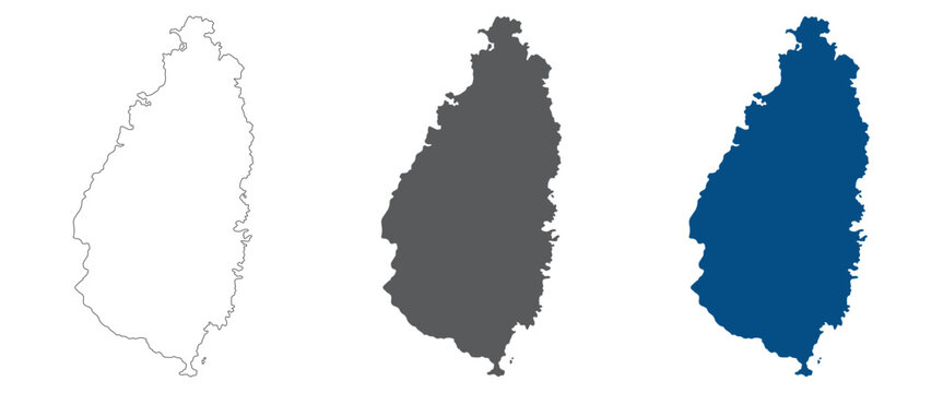 Saint Lucia map set. Map of Saint Lucia plain set.