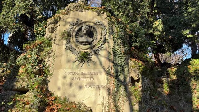 Indro Montanelli Public Gardens in Milan, historic urban park with trees and pathways