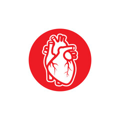 Simple human heart vector icon illustration.