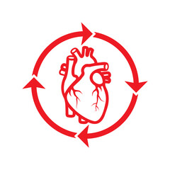 Simple human heart vector icon illustration.