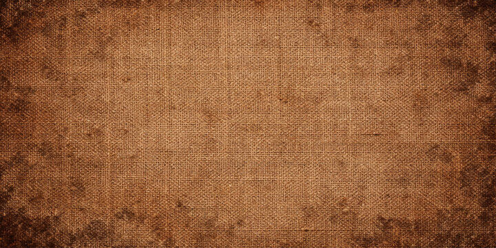 Vintage brown aged parchment with a stained grunge texture and antique rough pattern creates a blank retro design on worn ancient paper