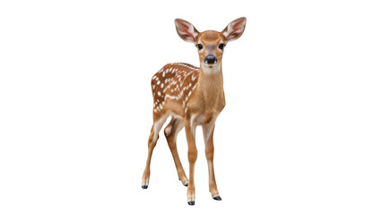 Fototapeta premium Young deer fawn isolated on transparent background