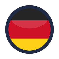 Obraz premium Glossy Round Germany Flag Icon Button Badge Isolated On Transparent Background PNG