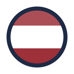 Glossy Round Latvia Flag Icon Button Badge Isolated On Transparent Background PNG