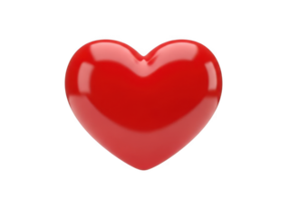 Red heart icon isolated on transparent background