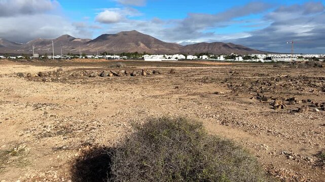 Playa Blanca and the Los Ajaches Volcanic Massif, Lanzarote, Canary Islands, Spain