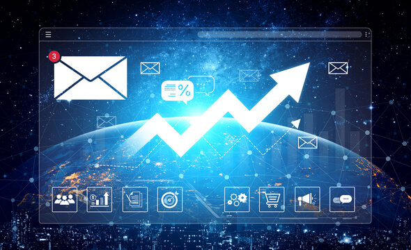 A dashboard for tracking email marketing analytics. The growth chart visualizes the campaign's performance, open rates, and success in reaching business targets. Fermion - Powered by Adobe
