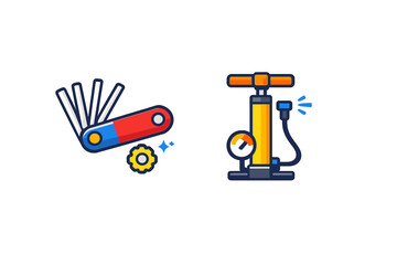 Bike Repair Tools Icon Set