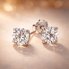 A pair of diamond earrings