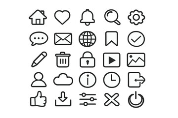Fototapeta premium Modern flat icon set on a gray background