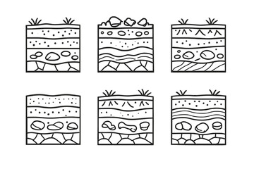Obraz premium Cross-section of soil layers illustration