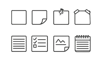 Collection of memo and note icons