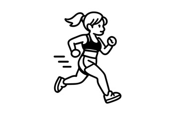 Fototapeta premium Woman Running Silhouette with Motion Blur