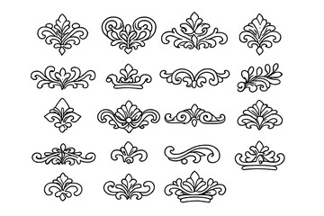 Fototapeta premium Collection of ornate decorative elements