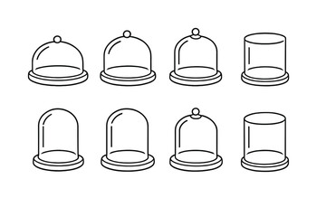 Collection of glass domes and cylinders with bases © Andrei