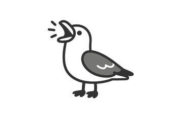 Obraz premium Cute Cartoon Seagull Sound Effect
