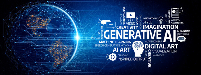 This image represents the transformative power of generative AI in creativity and digital art, emphasizing machine learning, innovation, and inspiring new ideas. Tessel