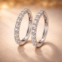 A pair of diamond hopped earrings