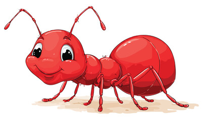 Adorable Cartoon Ant Character Isolated on White Background - Cute Insect Vector Design