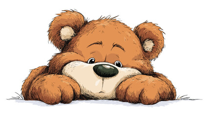 Adorable Baby Bear Cartoon Vector Illustration on White Background