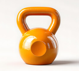 Orange kettlebell isolated on transparent background