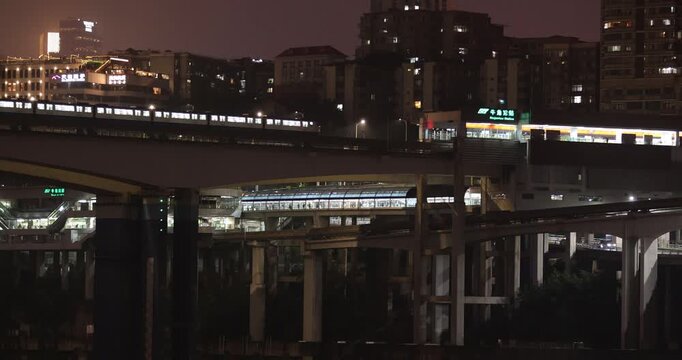  The rail transit Liziba station in Chongqing city, China