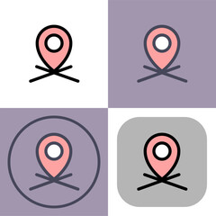 This versatile location pin icon is perfect for apps, websites, and more. It represents GPS navigation, direction finding, and location marking. Available in various styles.