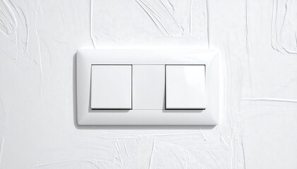 White Light Switch on Plain Wall.