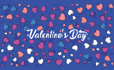 A vibrant valentine s day background filled with colorful hearts and text