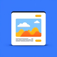 Modern Website Card Mockup with Illustration Clean UI Web Template