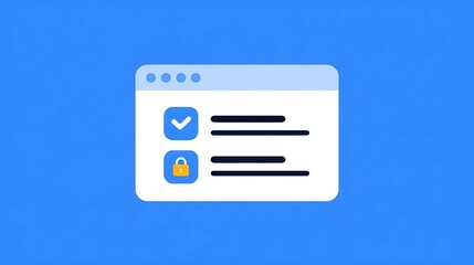 Secure Login Confirmation Interface with Checkmark and Lock Icon
