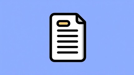 Document File Icon Minimal Flat Paper Illustration for UI Design
