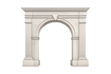 Obraz premium Classical white stone archway portal with columns, creating an architectural entrance frame design on transparent background