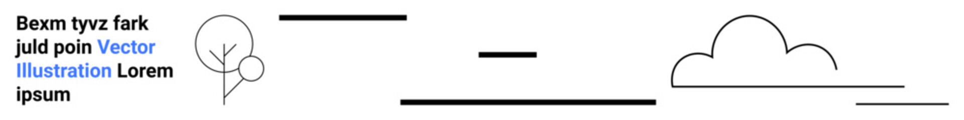 Nature art, abstract design, minimalist , creative backgrounds, decor prints, illustrative concepts. A tree, horizontal lines and a cloud in a simple arrangement. Nature art and abstract design