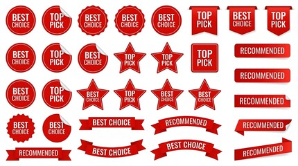 Best Choice & Top Pick Badges in White Background 