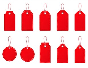 Hanging Tags Collection in White Background 