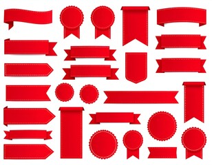 Ribbon & Banner Labels in white background