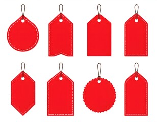 Red Price Tags Set in white background