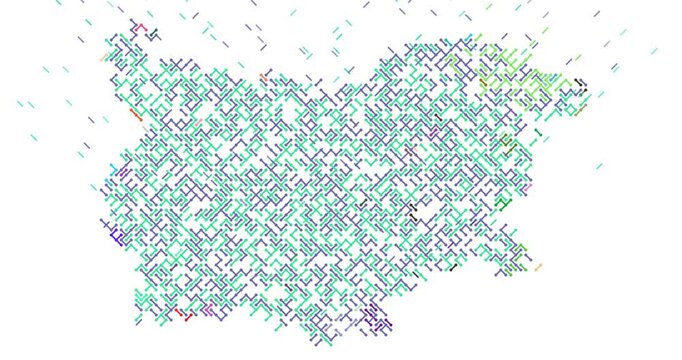 Digital Slide Transition Bulgaria Country Map Shape