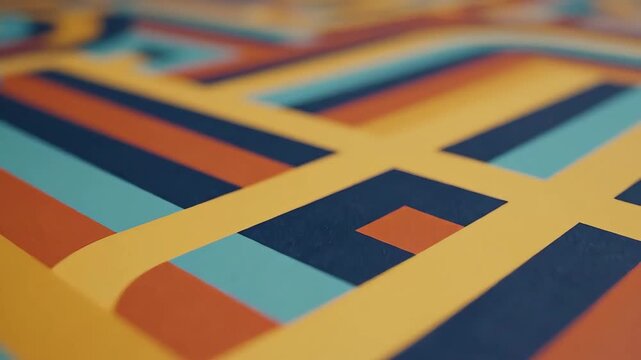 Abstract Geometric Pattern with Intersecting Lines and Vibrant Colors.