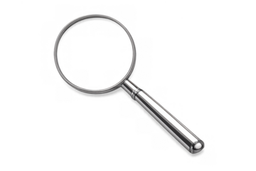 Magnifying glass for research, investigation and discovery, finding details, searching information, exploration, analysis tool