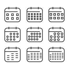 Calendar Icon Set Vector Design.
