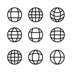Globe Icon Set Vector Design.