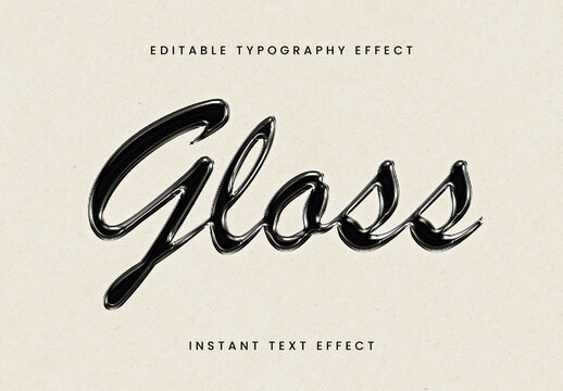 Black And Gray Gloss Ink Text Effect Shine Font