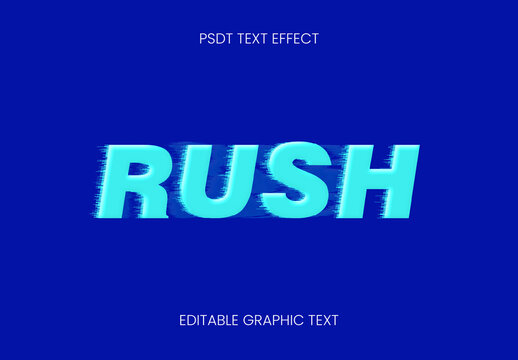Cyan And Blue Motion Blur Speed Text Effect Rush Fast Font