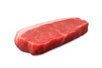 Raw beef sirloin steak or rump, fresh uncooked red meat, prime protein food cut, transparent background