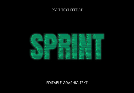Green Velocity Lines Speed Text Effect Glitch Racing Font