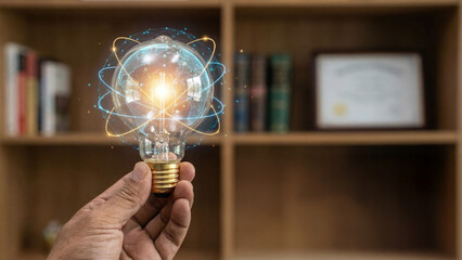 Holographic Lightbulb Concept Representing Innovation in Global Trade Law and Connections Across Borders