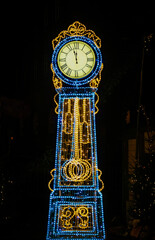 Christmas celebration. Vintage outdoor clock