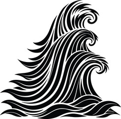 Obraz premium Black and white of a crashing ocean wave surf